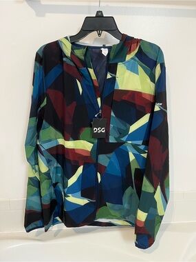 DSG Men's Geometric Multi-Color Zip Hoodie Sweater